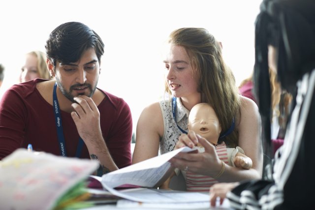 Students in an IELTS preparation course, enjoying their learning experience as part of an intensive English language program